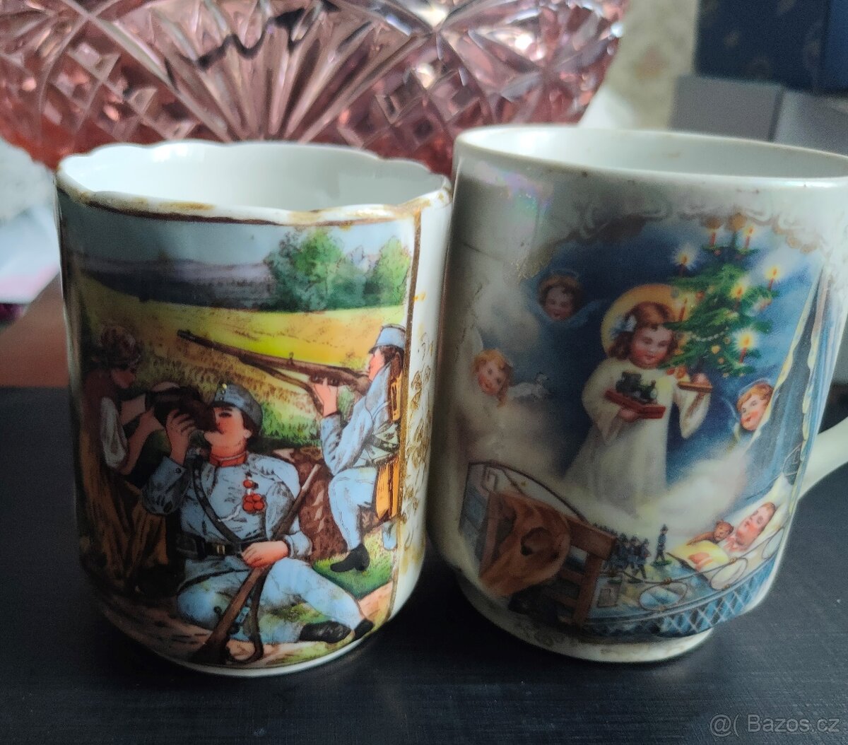 koupím staré hrnečky s vojenskými výjevy, vánoční, a jiné