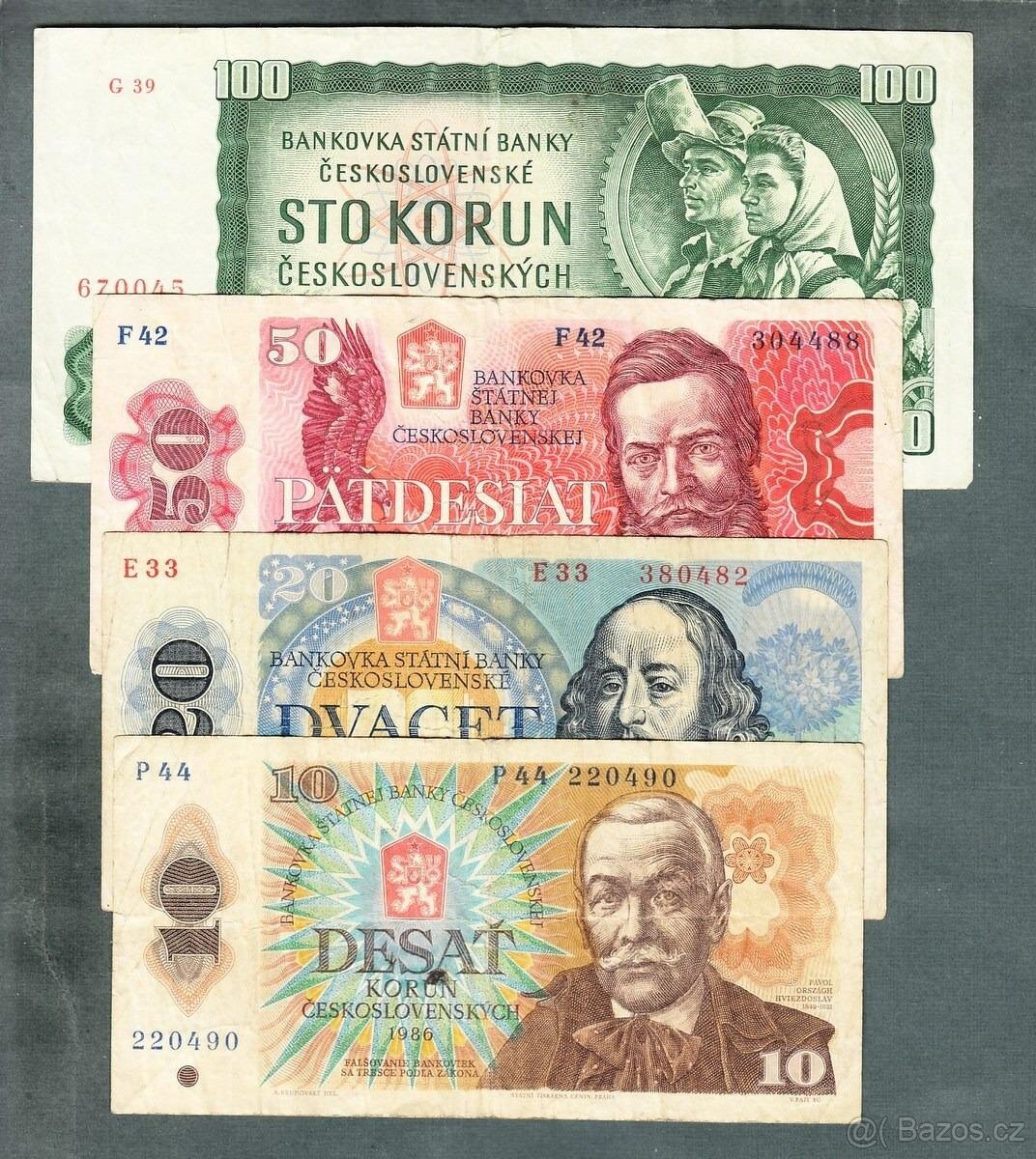 Staré bankovky sestava 1961-1988 - 4 kusy