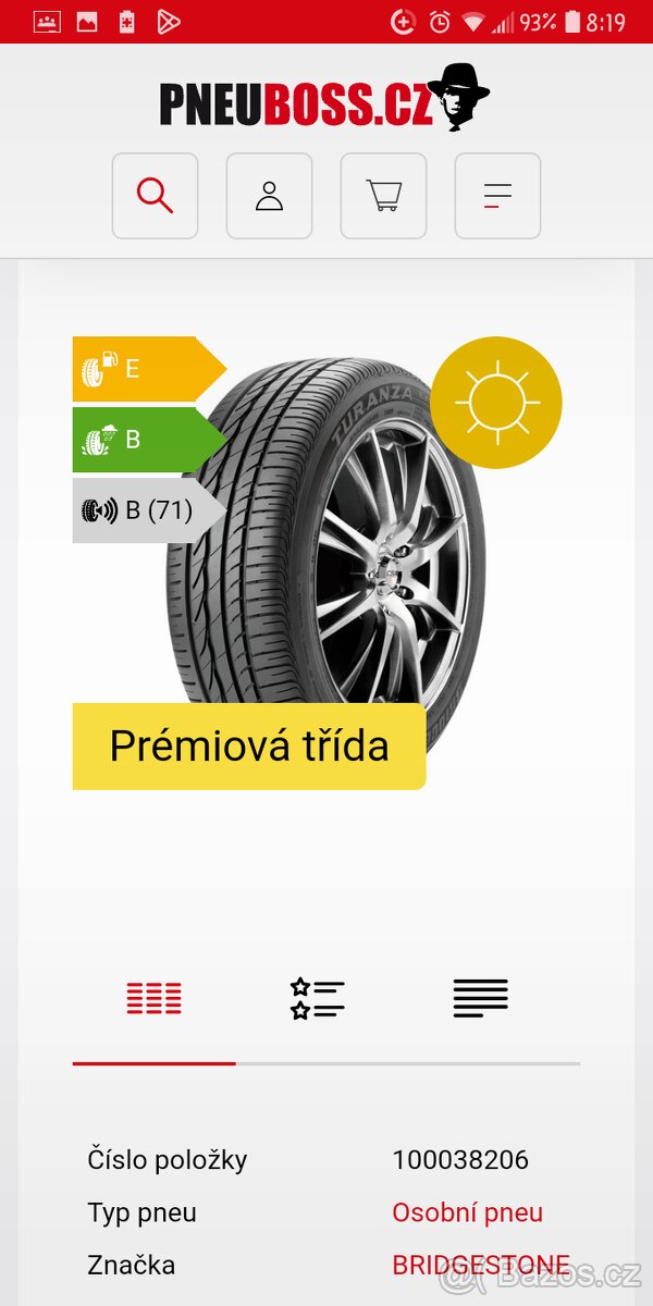 Britgestone Turanza ER300 205/60 R16 92H