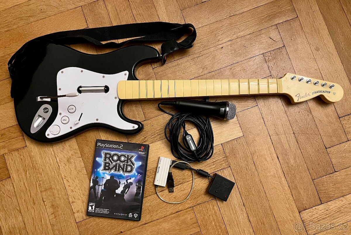 RockBand Ps2 - hra, kytara, mikrofon