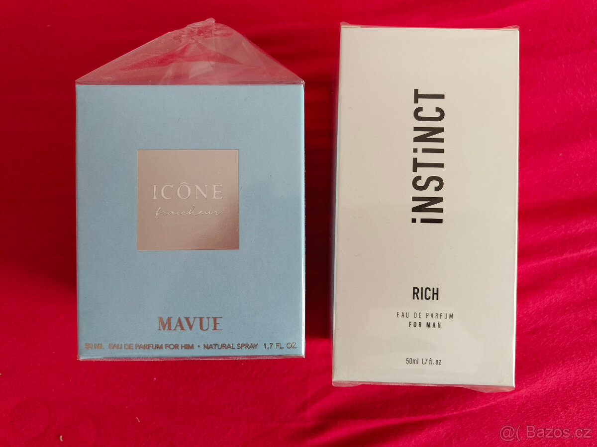 2x pánský parfém Instinct Rich a Mavue Icone fraicheur