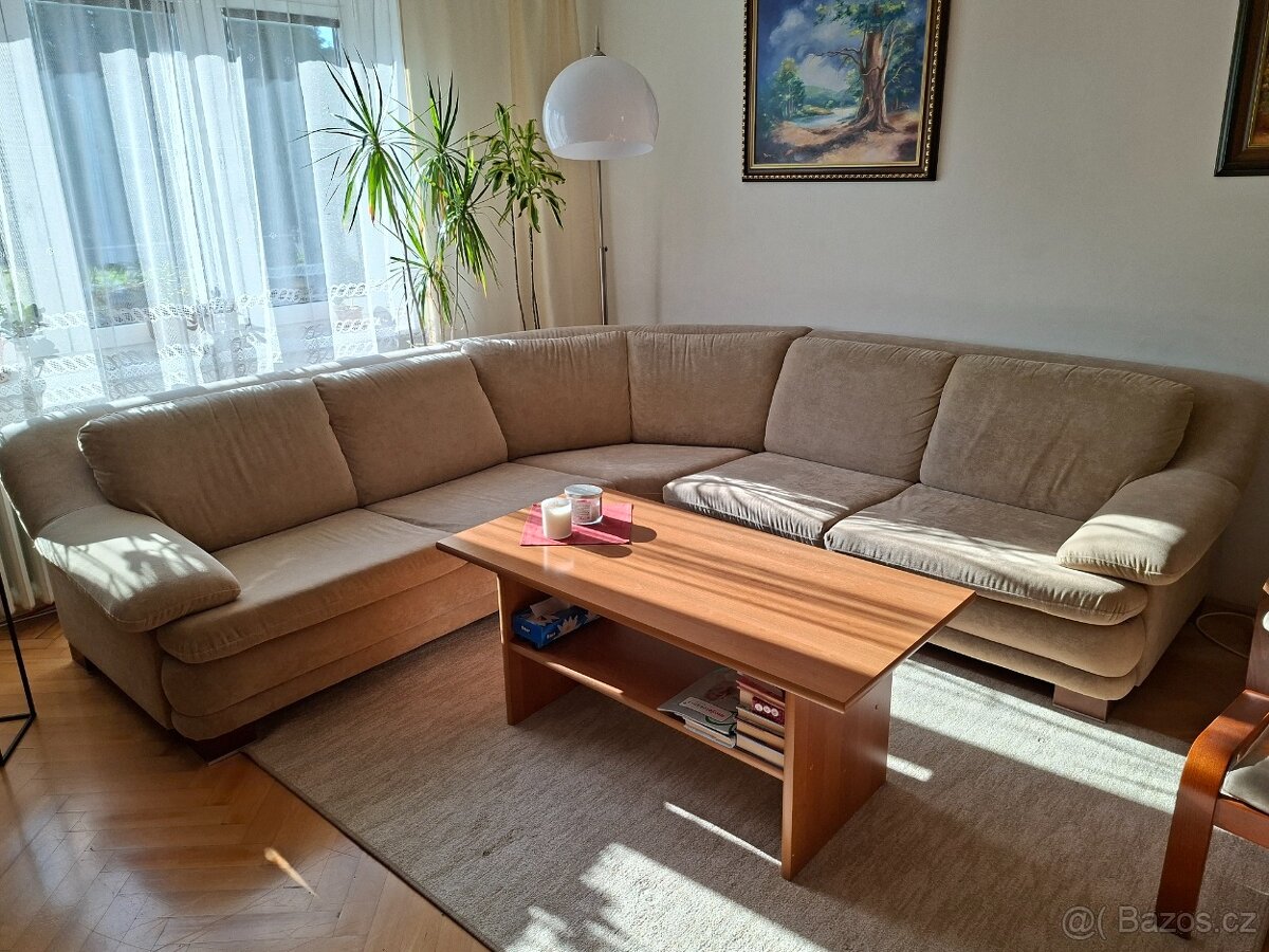 Krémová sedací souprava