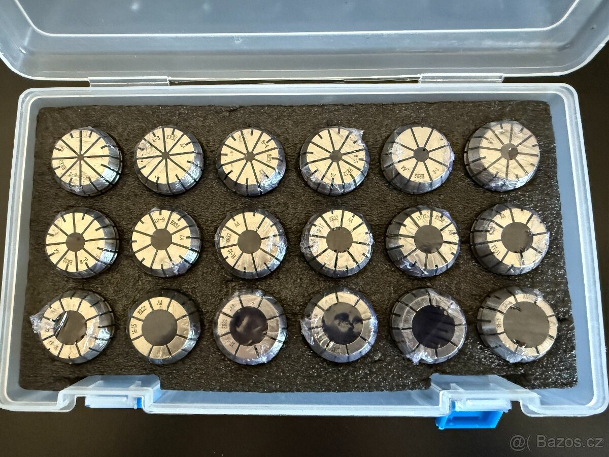 Upínací kleštiny ER32 - celkem 18Ks