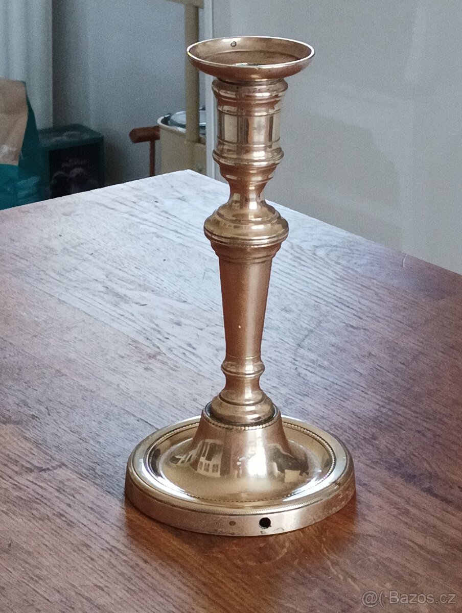 STAROŽITNÝ BRONZOVÝ EMPÍROVÝ SVÍCEN BIEDERMEIER KOLEM 1820