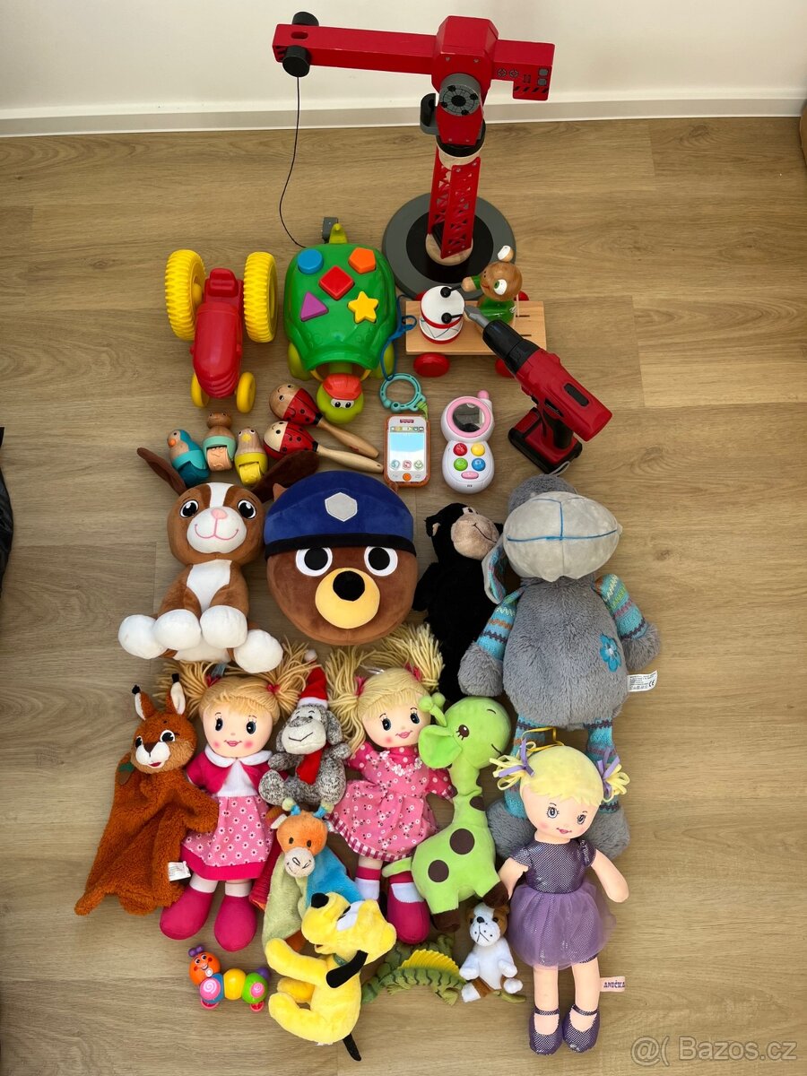 panenky, plysacci, drevena hracka