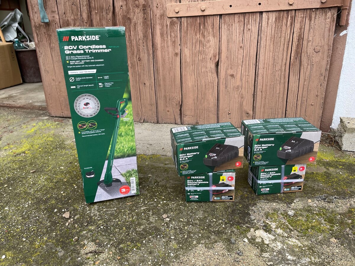 SADA: Aku vyžínač PARKSIDE- baterie, nabíječka, cívka