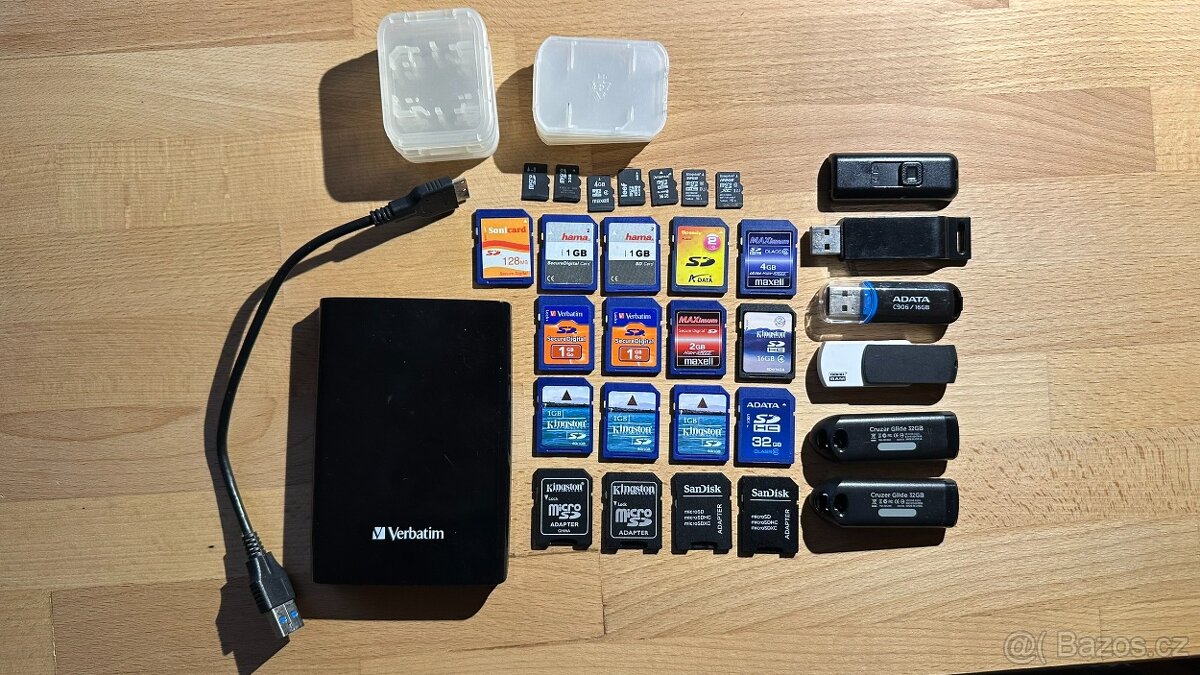 SD karty, USB disky, HDD Verbatim 1TB
