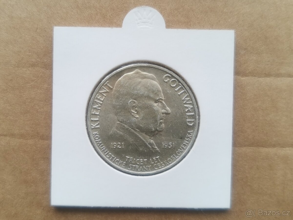 100 koruna 1951 - 30. výročí založení KSČ(Klement)