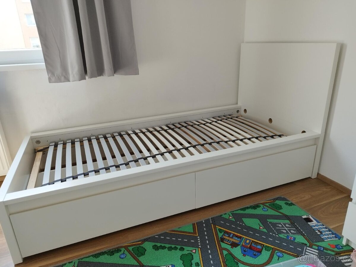 IKEA Malm postel 90x200 včetně IKEA roštu