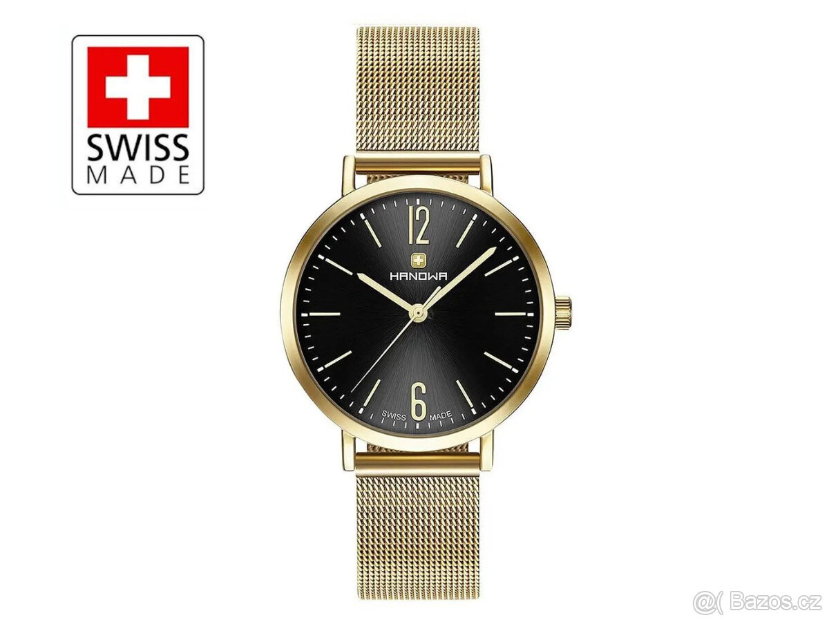 HANOWA SWISS Tessa zlatá + černá - nové, záruka