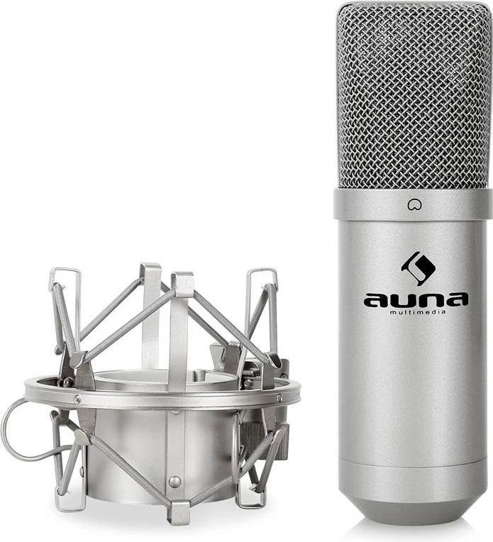 Prodám stříbrný mikrofon Auna MIC-900b k počítači + rameno