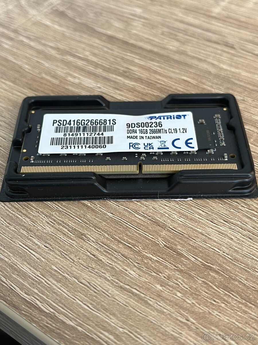 Nová paměť 16 GB do notebooku DDR4 PATRION PSD416GB66681S