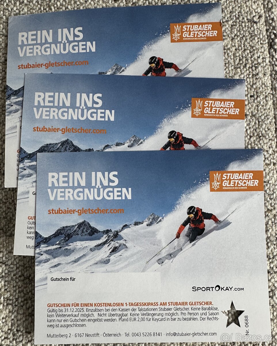 Prodam 3 skipas na Stubaiský ledovec
