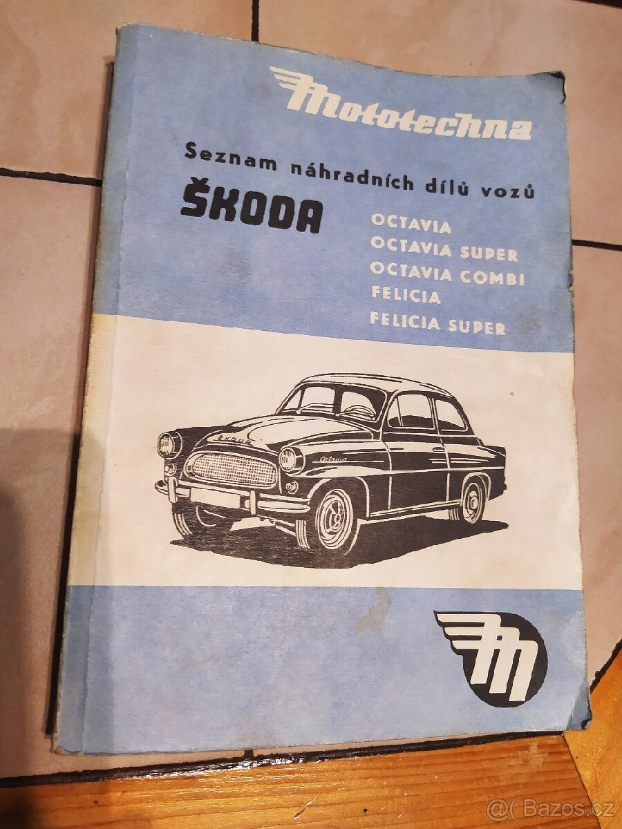 Kniha seznam náhradních dílů Škoda Octavia
