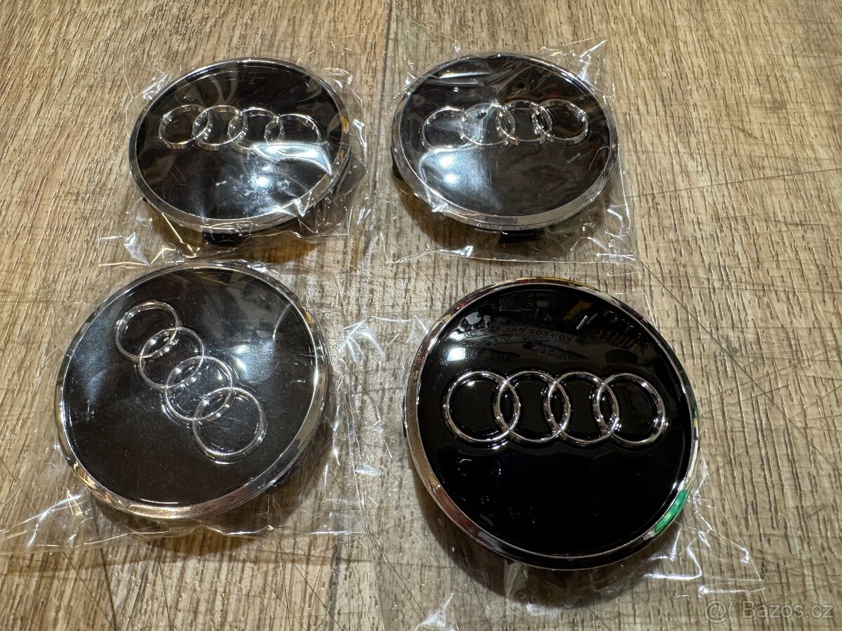 středové pokličky Audi černé sada 4ks