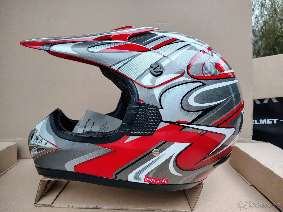 MX, kros, motokros, motocross helma SQ MC Omega- nepoužitá