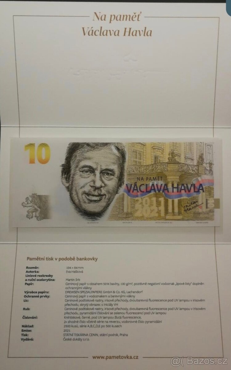 Pametni bankovka Vaclav Havel
