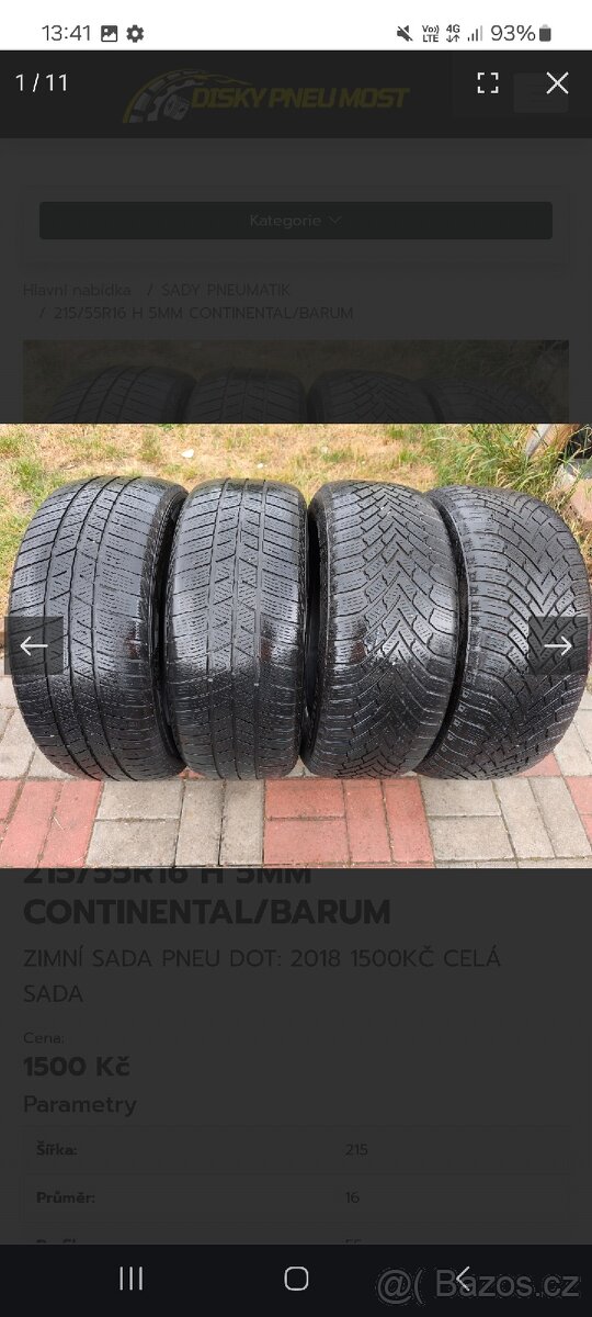 215/55R16 5MM CONTINENTAL/BARUM 2018