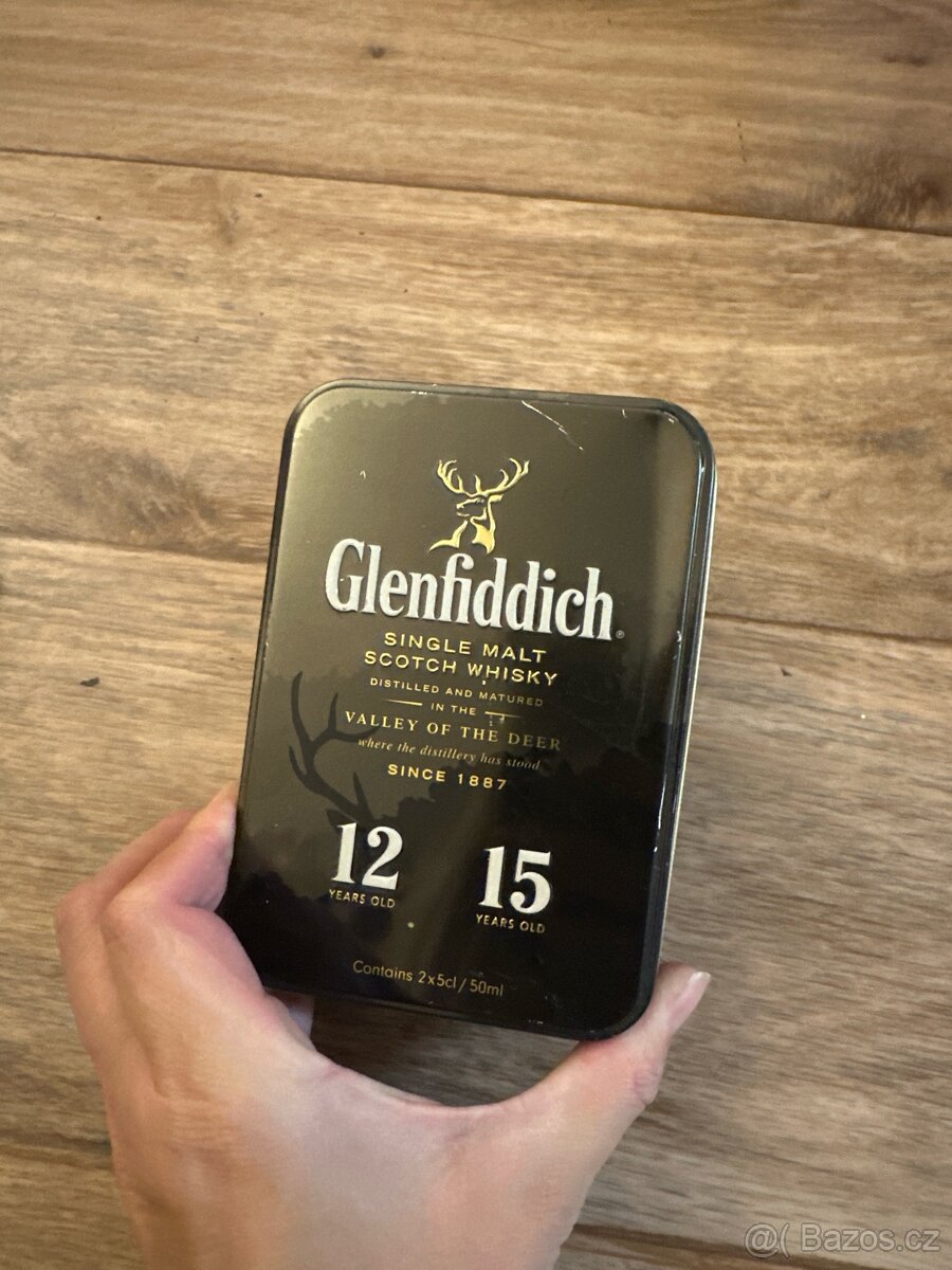 Originální miniatury 12 a 15 let stará whisky glenfiddich