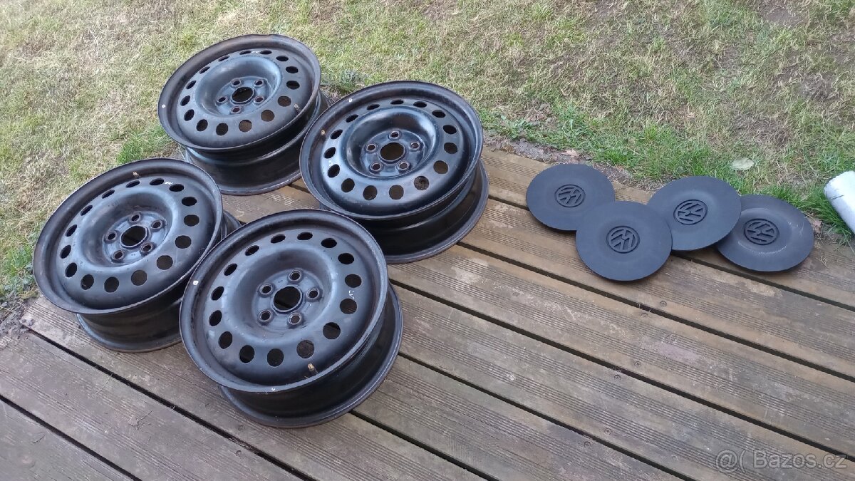 Disky plech 16" + Orig. středové Pokličky VW T4 T5 T6