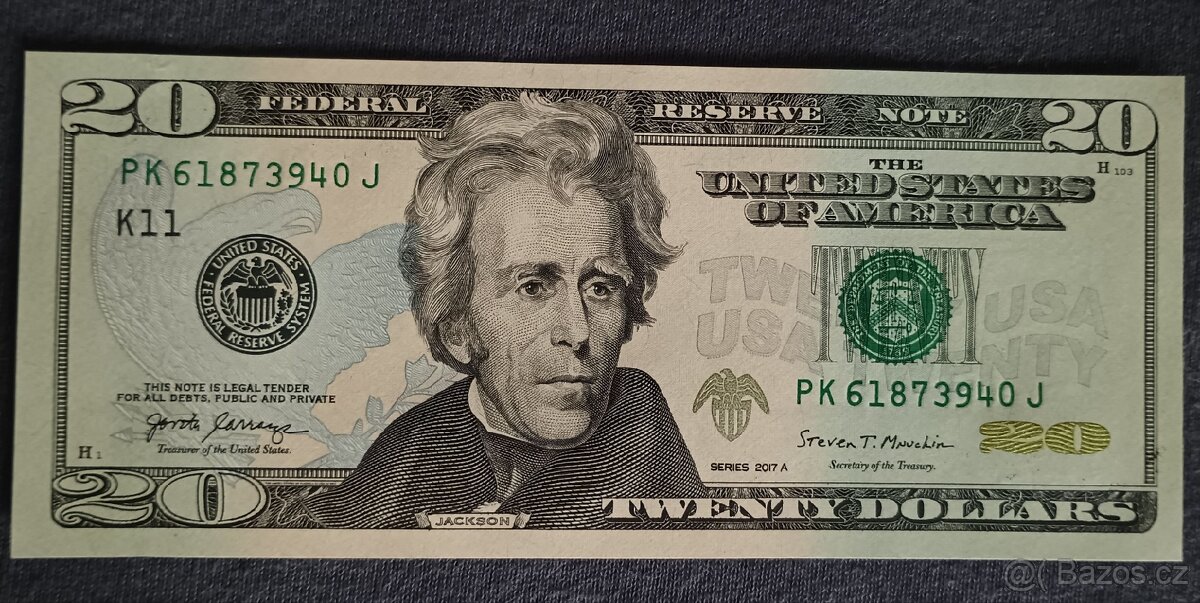 USA - 20 Dolarů bankovka, 2017, UNC