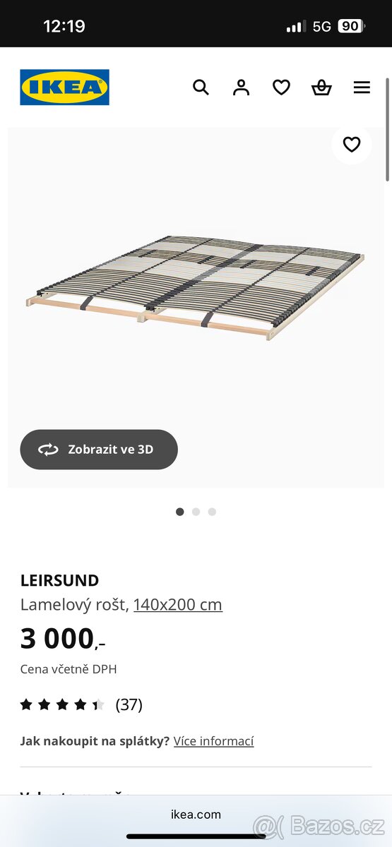 Lamelový rošt 140cm (2x70cm) ikea leirsund