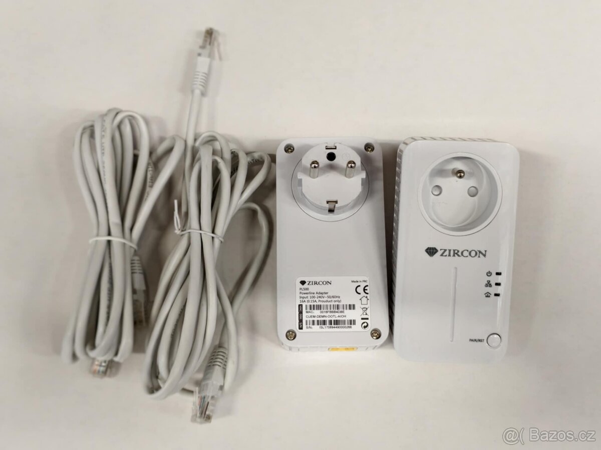 Zircon Powerline adaptér PL500, přenos internetu zásuvkou