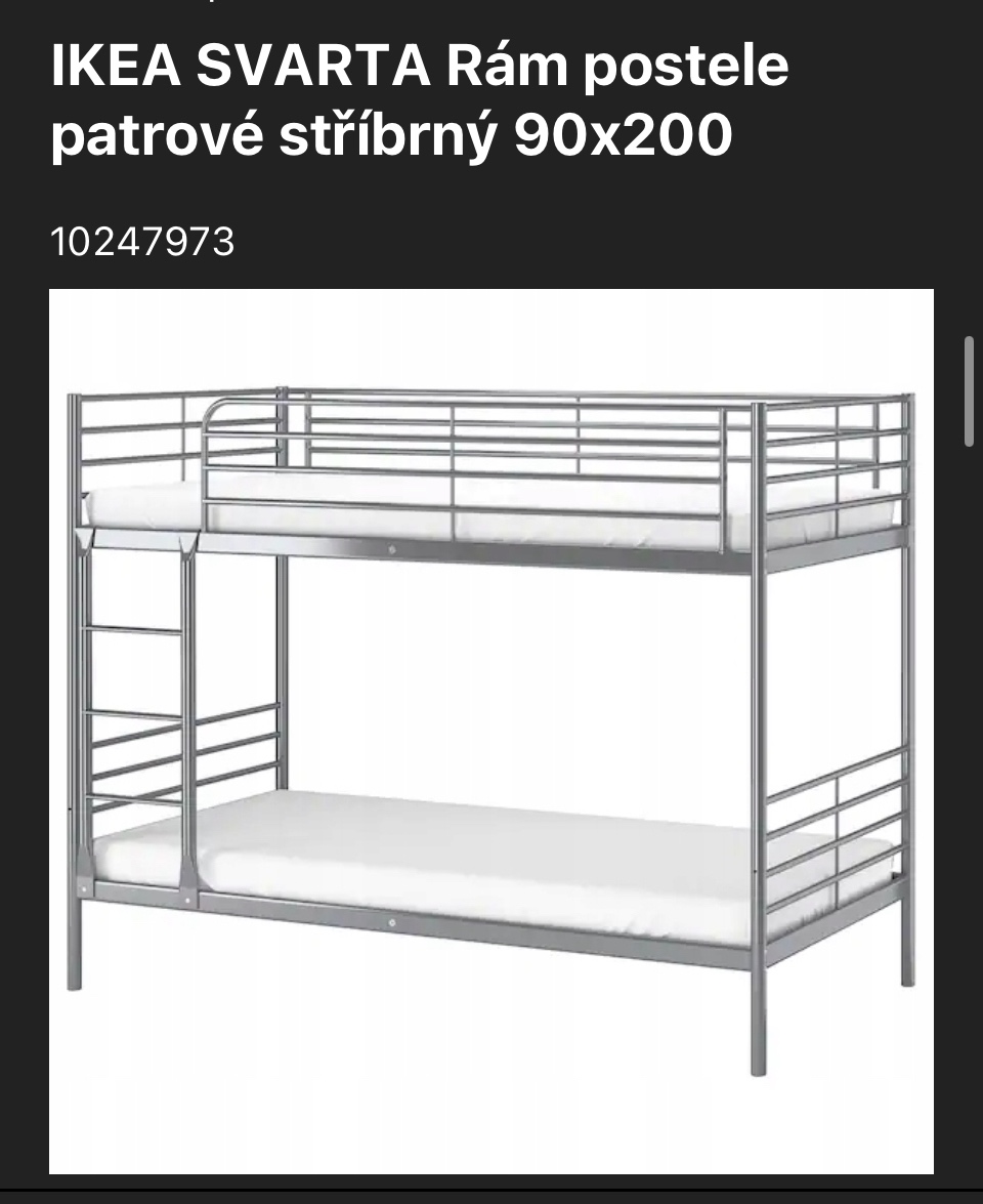 Kovové postele IKEA SVARTA