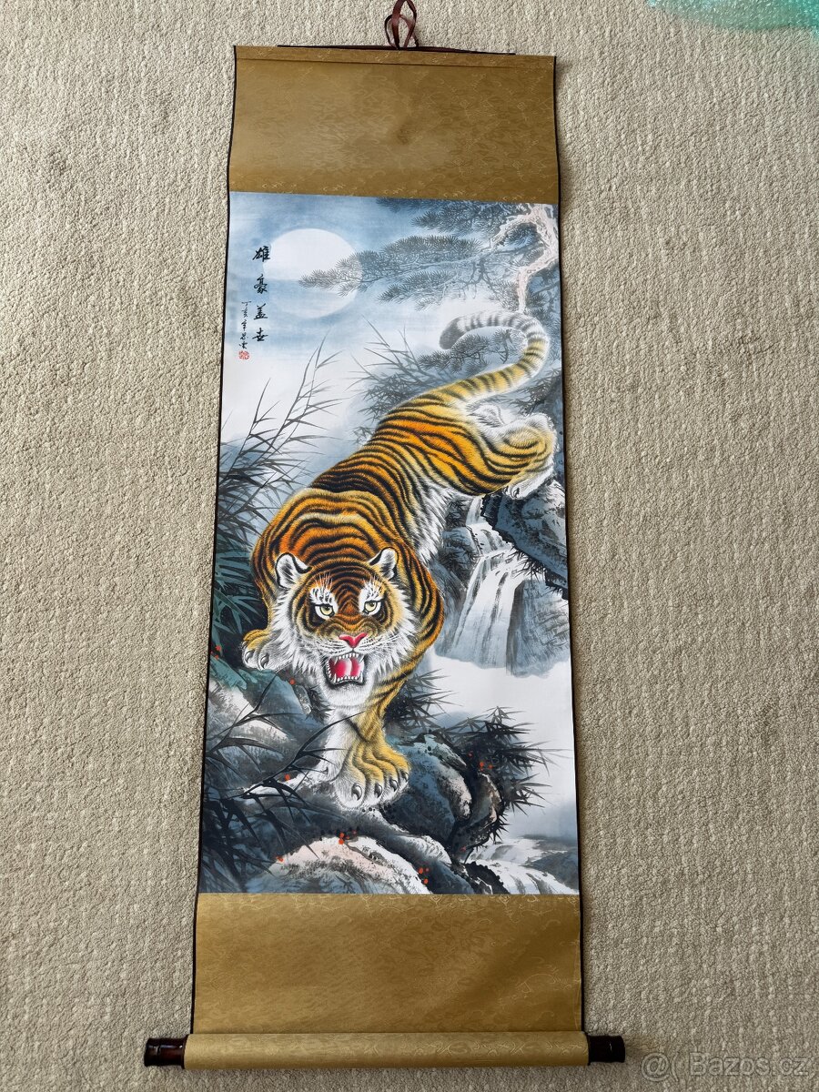 Tradiční čínský svitkový obraz, 45x130