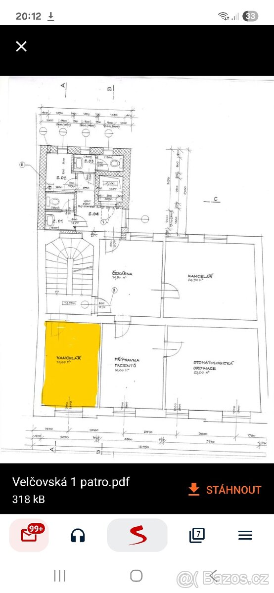 Kanceláře a samostatné WC