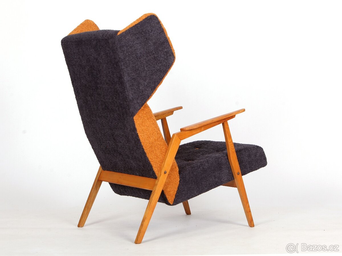 Unikátní retro křeslo "Ušák" ve velikosti XL.