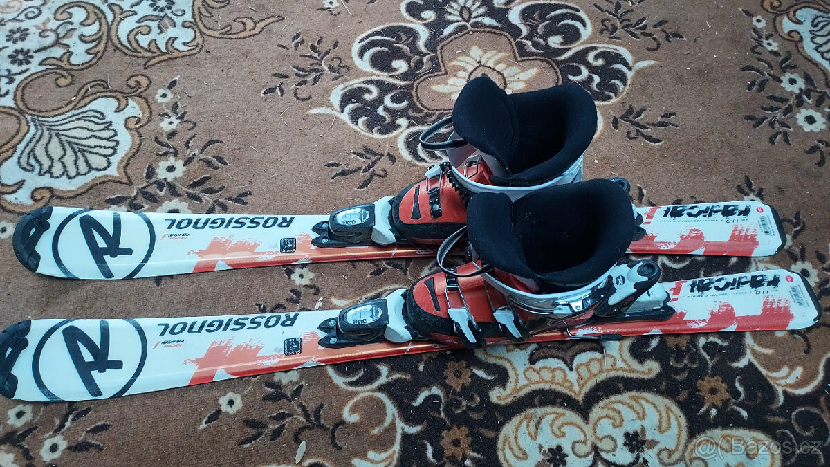 Dětské lyže 110 cm. + lyžáky 21,5 cm. ROSSIGNOL