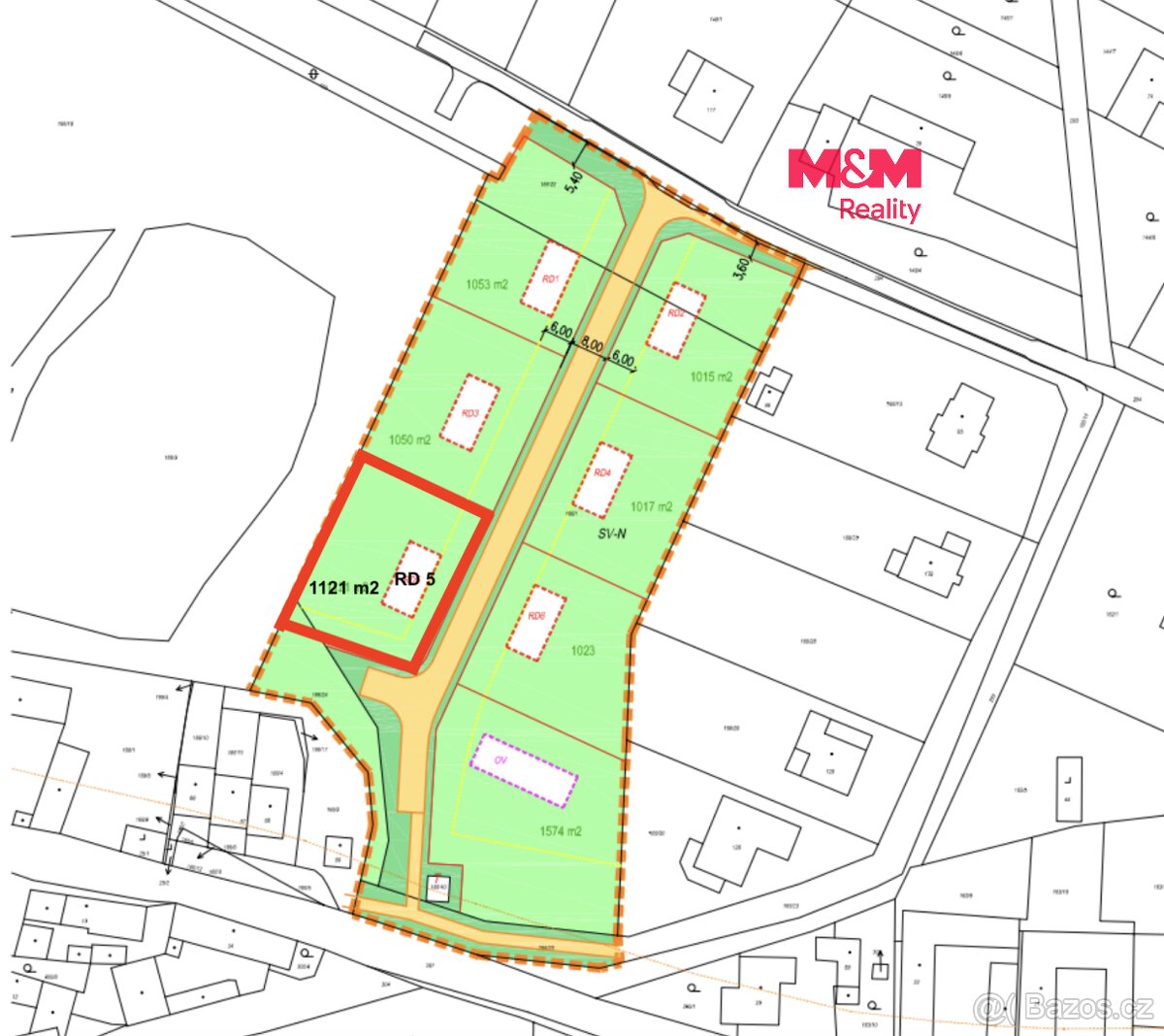 Prodej pozemku k bydlení, 1121 m², Vesce