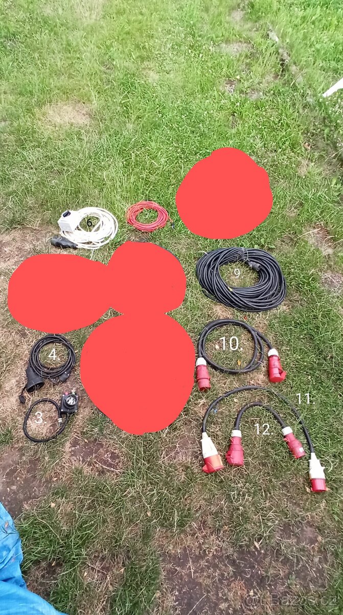 Prodlužovací kabely/prodlužky a spínače 380V a 220V