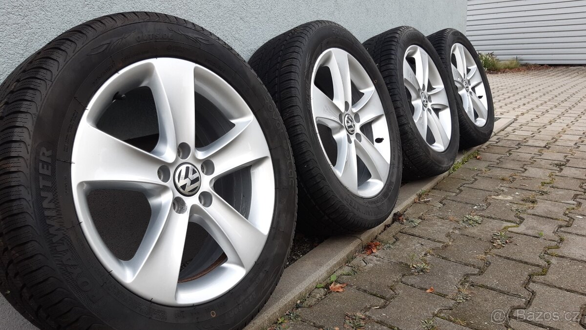 Alu kola 5x112 r17 vw passat CC b8 225 50 17 zimní pneu