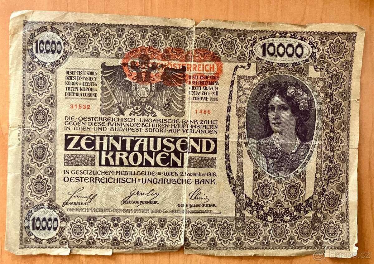 10.000 korun Wien 1918