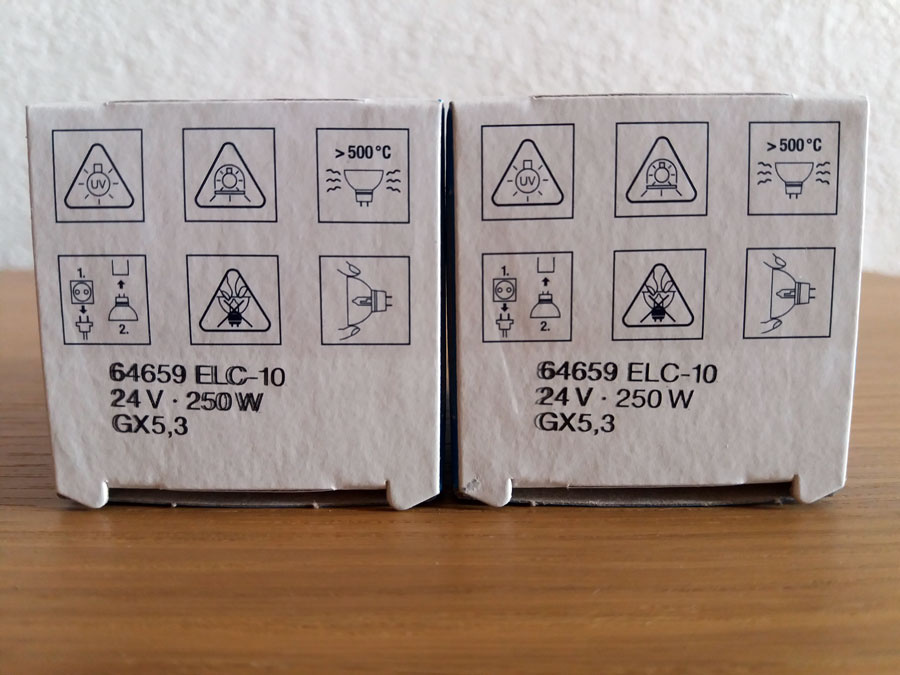 24V/250W ELC/10H, GX5,3 50mm, 1000h, 64659 OSRAM