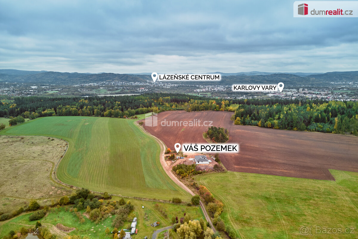 Stavební pozemek 1427 m2, Mezirolí, Nová Role