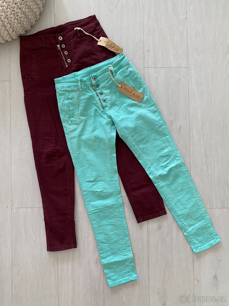 Skinny strečové kalhoty, vel. XS - M