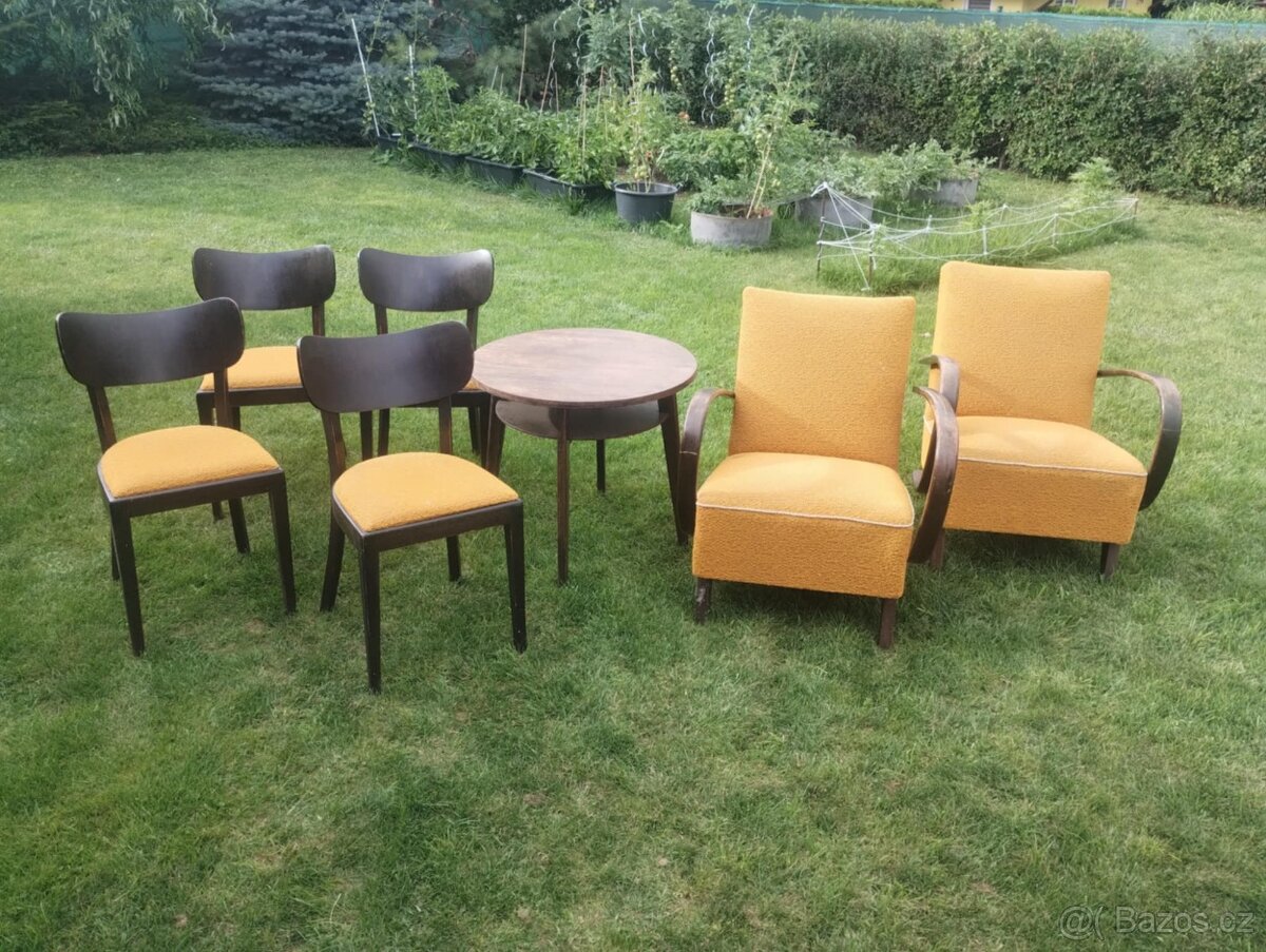 Sada křesla halabala + židle+ stolek