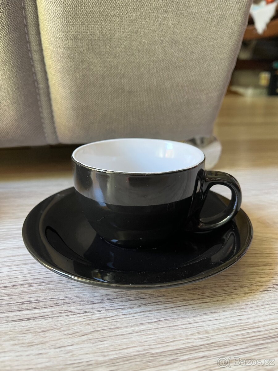 Šálek s podšálkem, 160 ml, černá