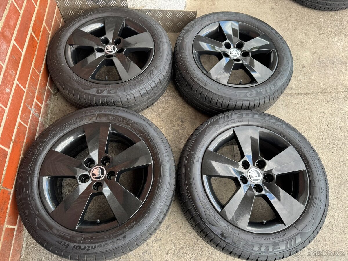 NOVÉ Alu 15" 5x100 škoda Matone BLACK letní F3 Rapid
