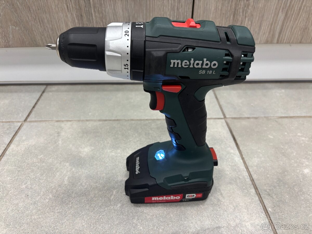 Aku příklepová vrtačka Metabo BS 18 L – 18V, nepoužitá