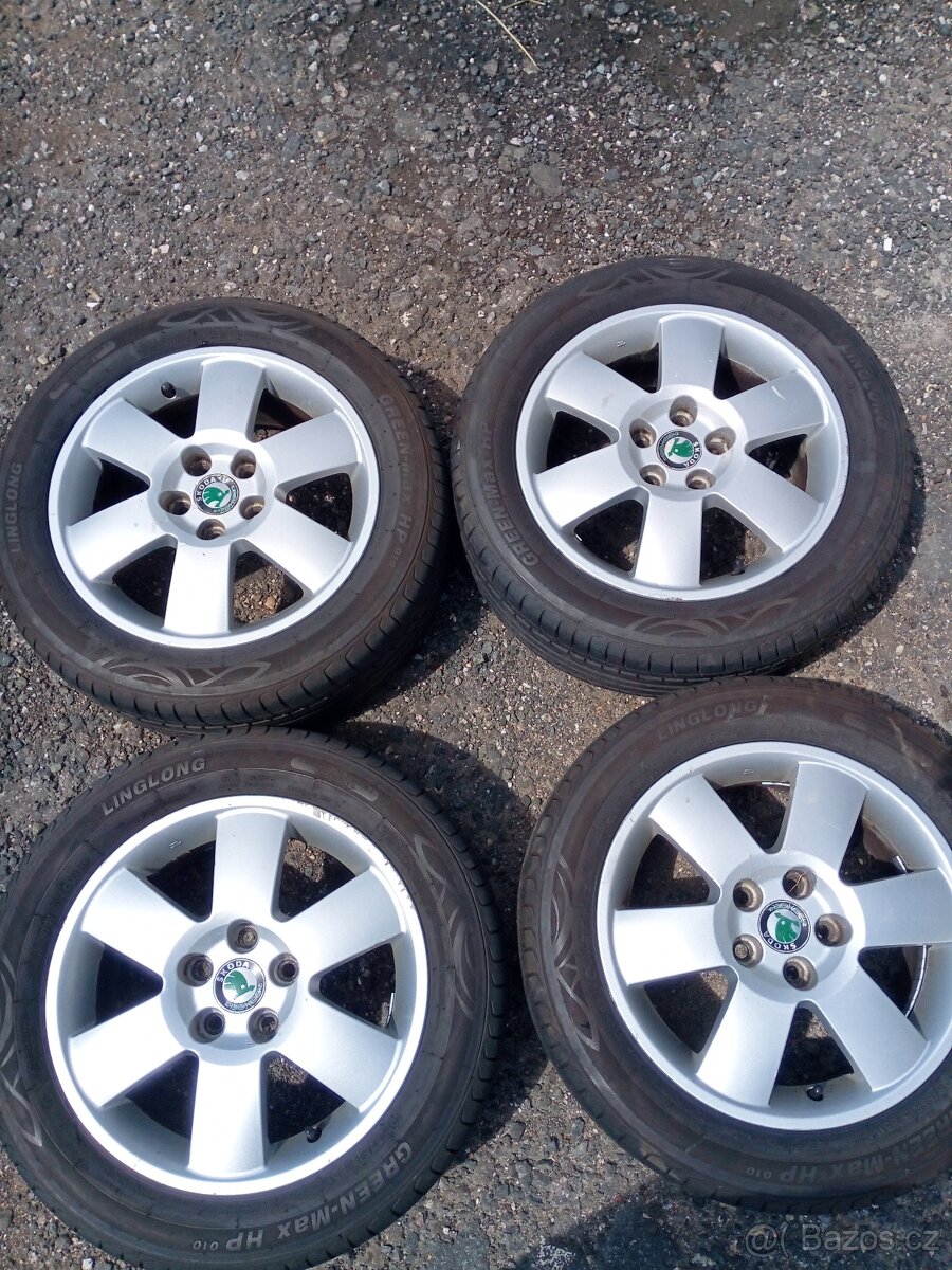 Alu kola 5x100, vč. pneu rozměr 195/55 R 15