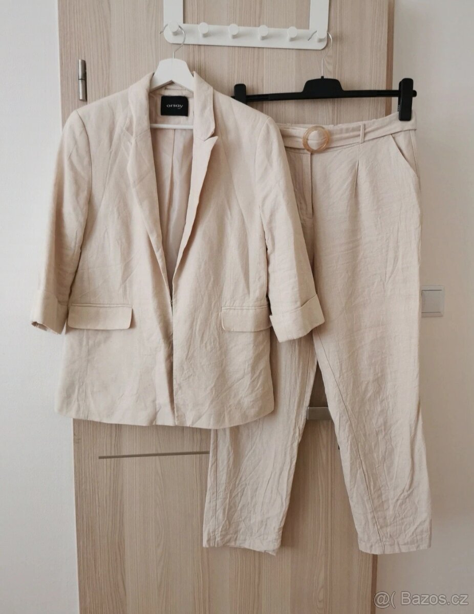 Lněný letní kostým dámský vel. M