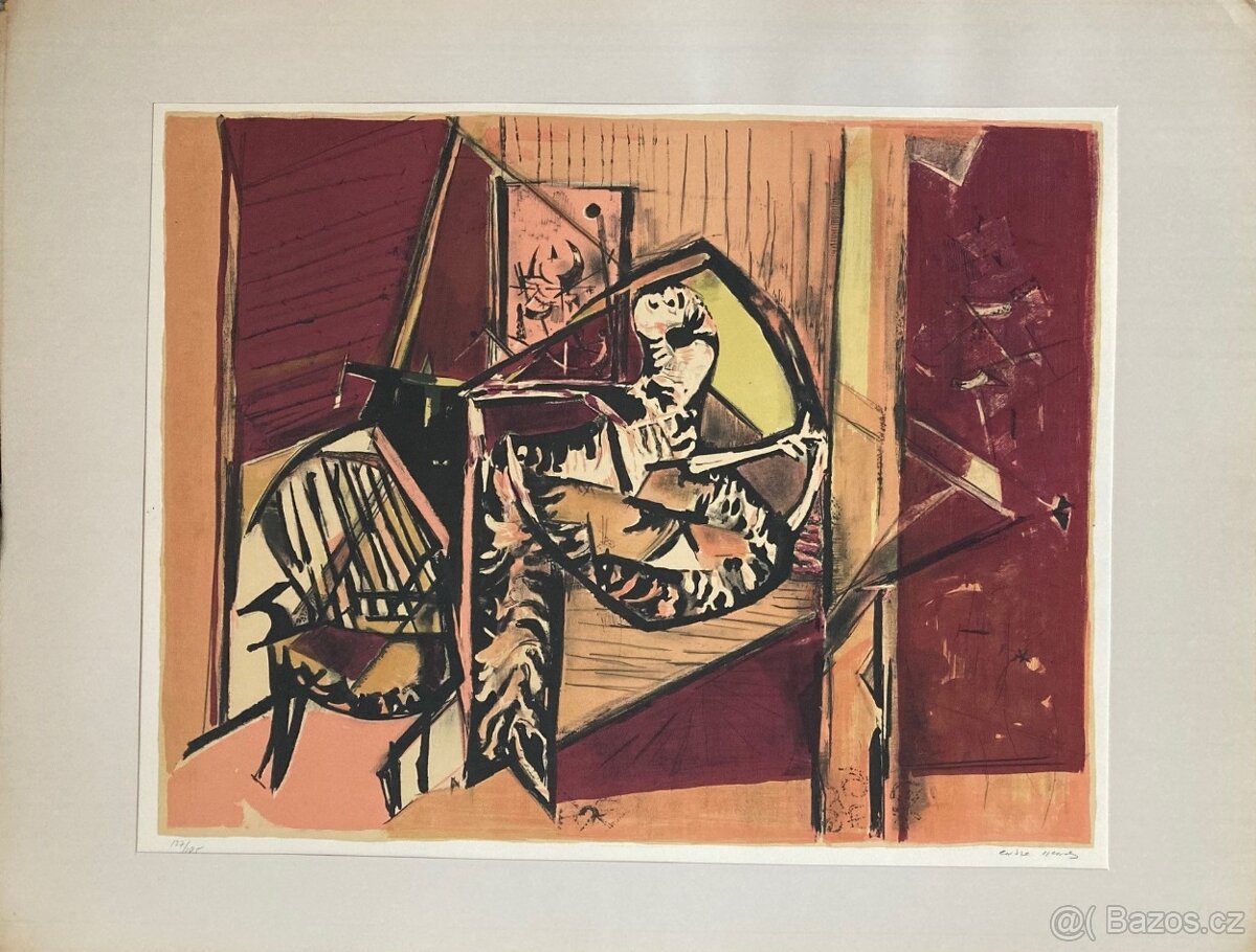 Endre Nemes - Abstrakcia I., litografia, 1953