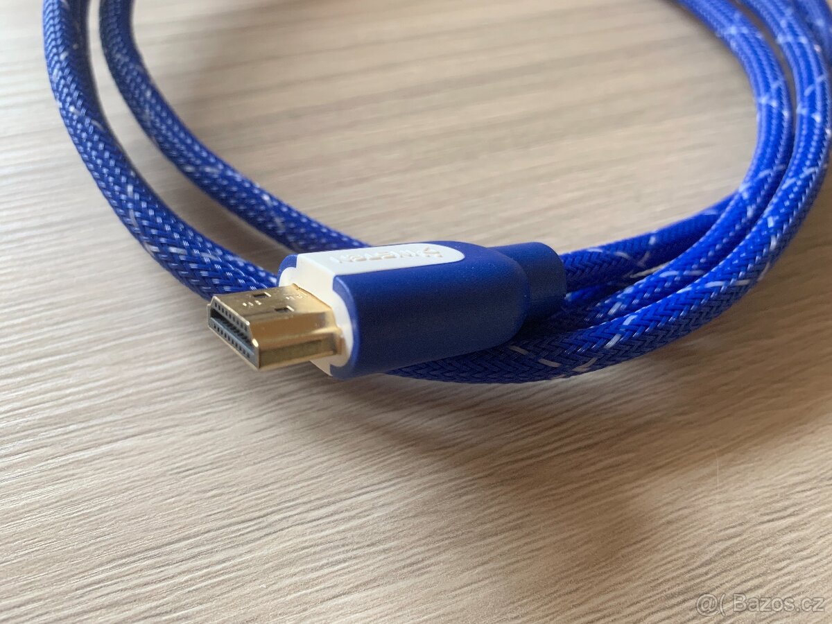HDMI kabel 1.4 délka 1,8m opletený modrý