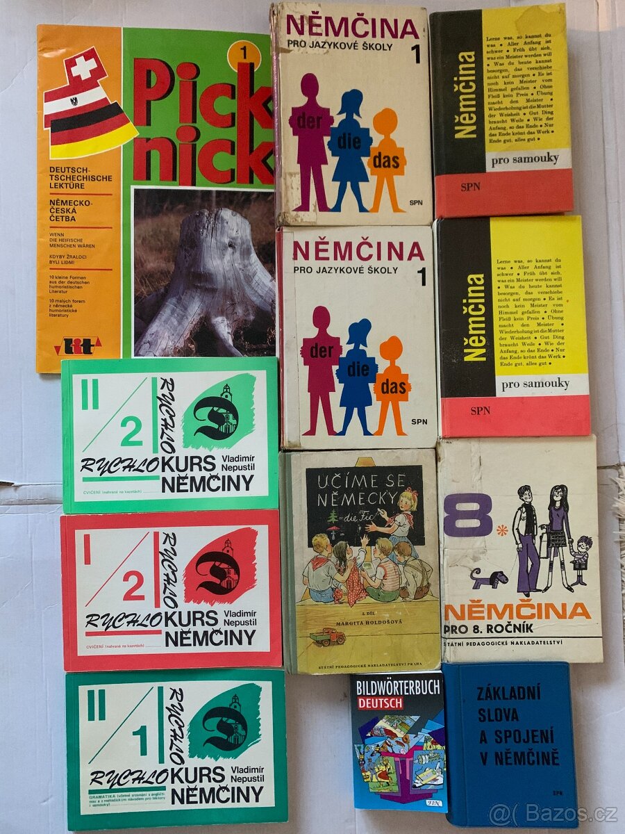 Různé učebnice němčiny, cena jen 35 Kč/ks