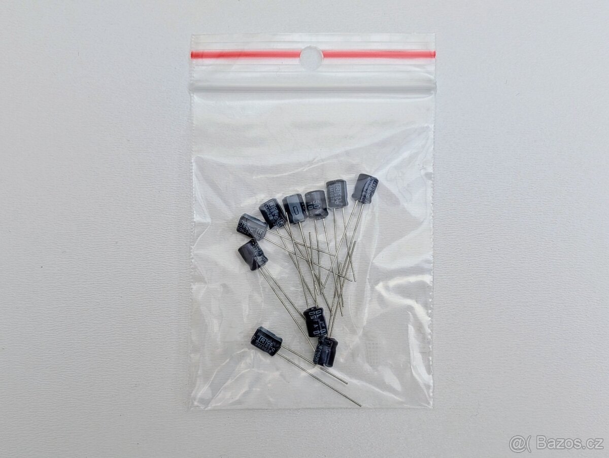 10 ks Kondenzátor elektrolytický 10uF/50V Rubycon