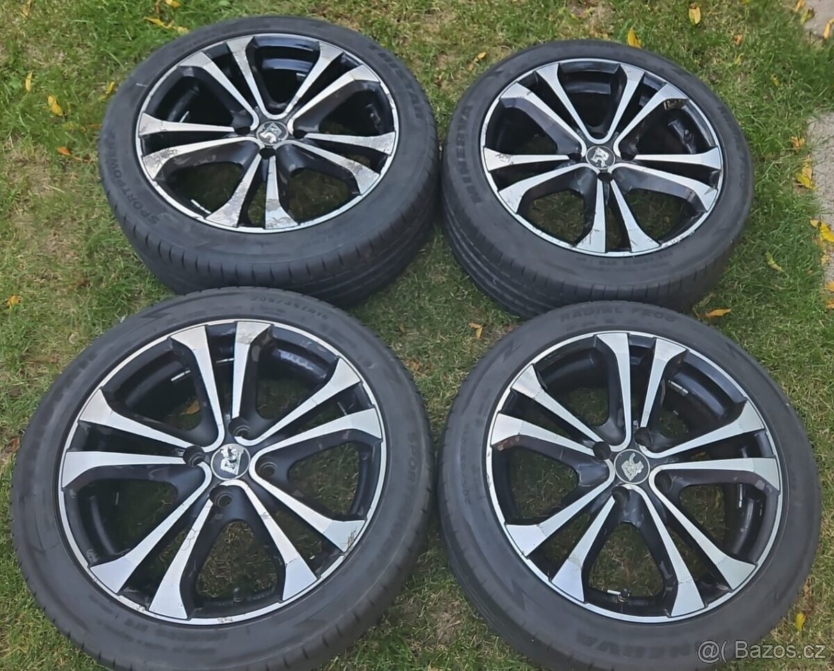 letní pneu 205/45 R16, 16" Alu kola Brock, 4x100